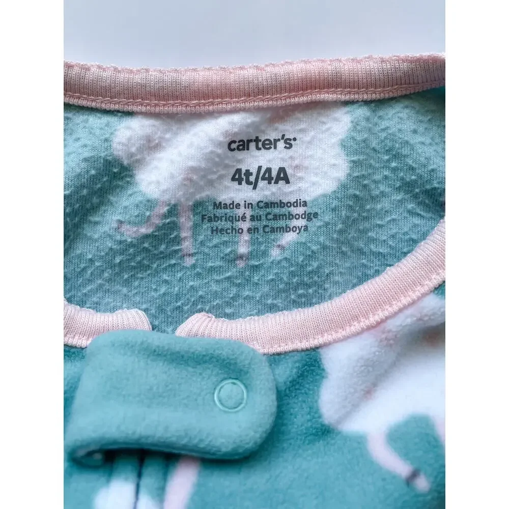 Carter's Girls 4T Fleece Sheep Footie Pajamas